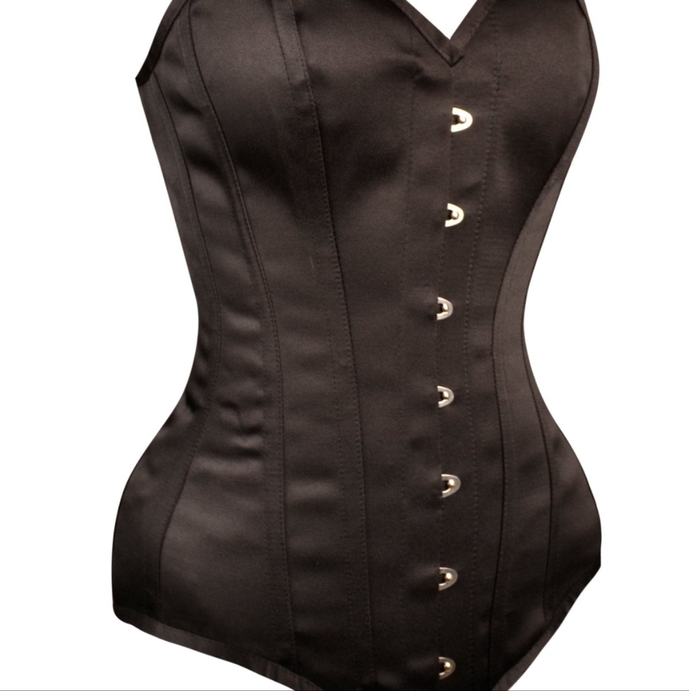 Instant Shape Black Satin Longline Underbust 